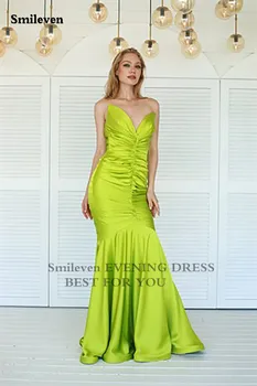 Smileven Ryškių Spalvų V Kaklo Undinė Vakarinę Suknelę Peats Prom Dresses Dubajus Garsenybių Suknelės Vakarą Šalies Chalatai