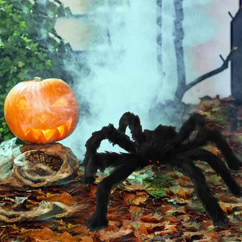 Super didelis pliušinis voras, pagaminti iš vielos ir pliušinis juoda ir spalvota stiliaus šalis ar helovinas dekoracijas 1Pcs 30cm,75cm,90cm