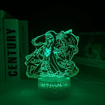 Trafalgaro Teisės Anime Pav 3D White Bazinė LED naktinė lempa stalinė Lempa Spalvinga naktinė lempa Kietas Gimtadienio Dovana Miegamojo Puošimas Šviesos