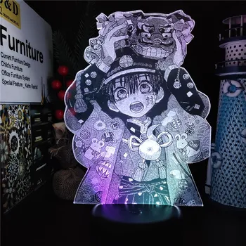 Tualeto-privalo Hanako-kun Anime Žibintas 3D LED Vaizdo Spalvų Keitimas Lampara pagrindiniai kištukiniai naktinių lempų lizdai, Už Gimtadienio Dovana
