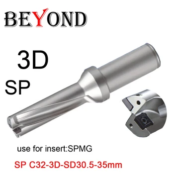 UŽ U gręžimo 30.5-35mm CNC U gręžimo bitai rinkinys 3D SP pjovimo įterpti metalo Skersmuo 31 32.5 34 SPMG 090408 aušinimo anga