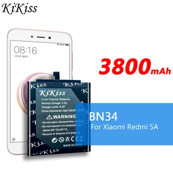 Už Xiao Mi BN34 Telefono Baterija Xiaomi Redmi 5A Hongmi Redrice 5A 3000mAh BN 34 Originalus KiKiss Bateriją + Įrankiai