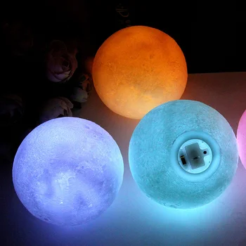 Vaikų Naktinis Žibintas 3D Mėnulio Žaislas Apšvietimo Projektorius Spausdinti Žvaigždėtą Lempos Miegamojo Puošmena Dangus Naktį Žibintai
