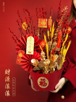 Vaza Kinų Stiliaus Naujųjų Metų Palaima Barelį Gėlių Vestuves Festivalis 