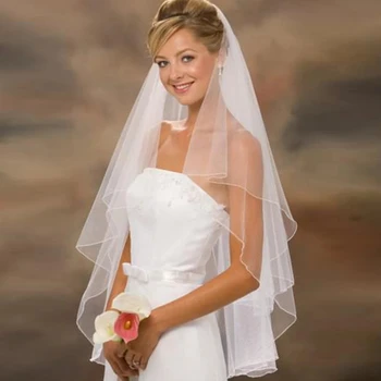Vestidos Elegantiškas Vestuvių Priedai Tiulio Iliuzija Šukos Dviejų Sluoksniu Baltos Lvory Nuotakos Vualiai 2023 Mados