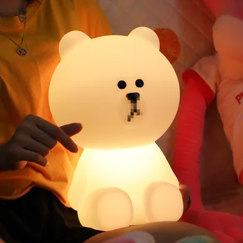 VIP 30CM Kūrybos Gražių Animacinių filmų BearTable Lempa Namo Apdaila Įkrovimo Miegamojo Lovos Kūdikiams LED Mažų pagrindiniai kištukiniai naktinių lempų lizdai